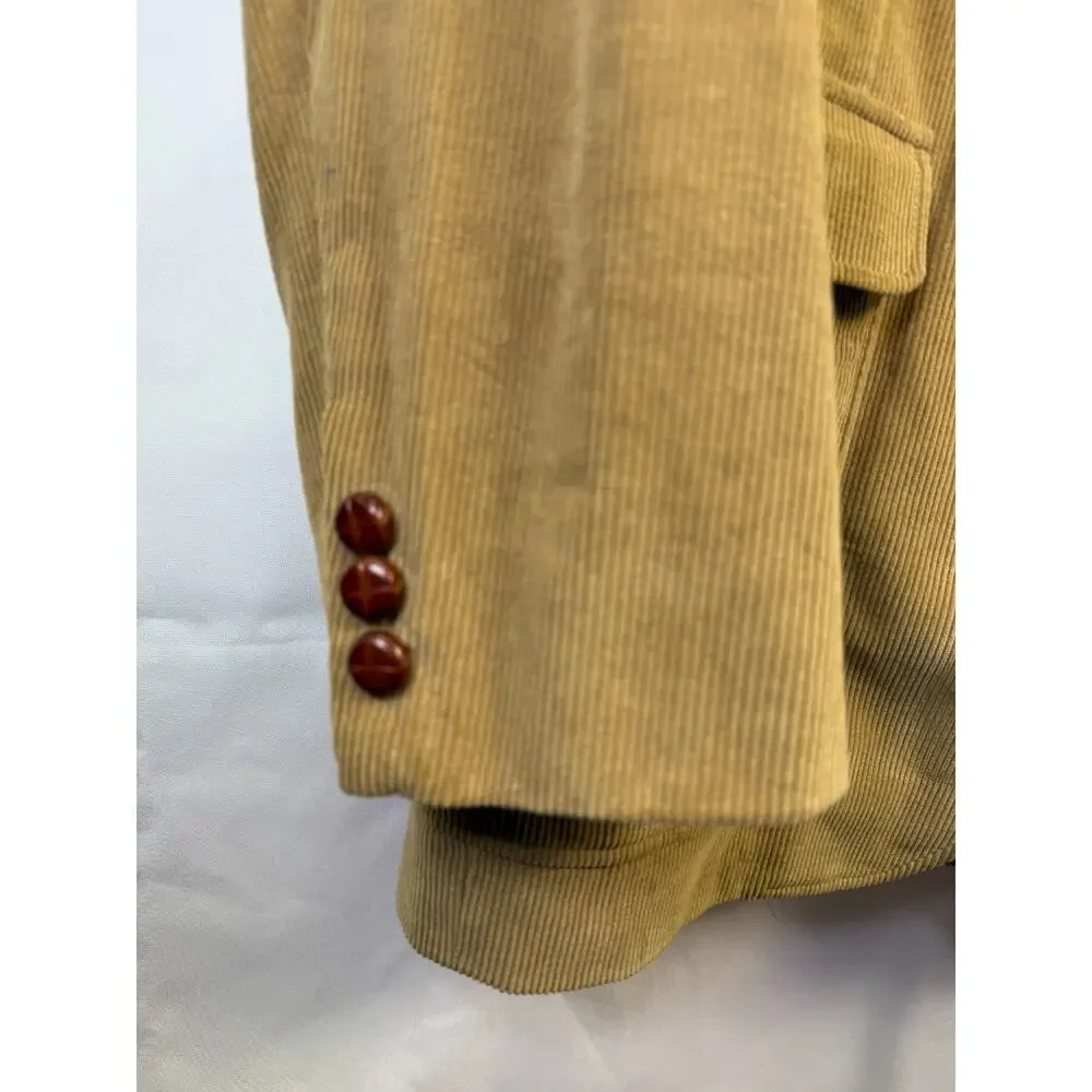Vintage Corduroy Sport Coat Blazer Cotton Lined Classic Menswear 44L